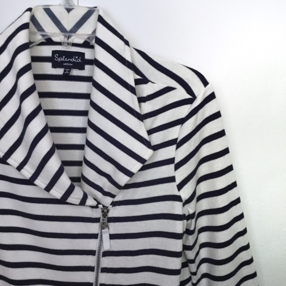Splendid Vista Striped Moto Jacket Sz M - Picture 7 of 13